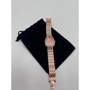 Rose Gold Tone Crystal Embellished Teardrop Custom Lightweight Jewelry Watch